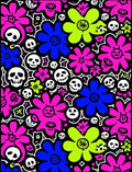 Day of the Dead Flower Skull Art Rug