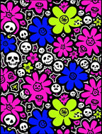Day of the Dead Flower Skull Art Rug