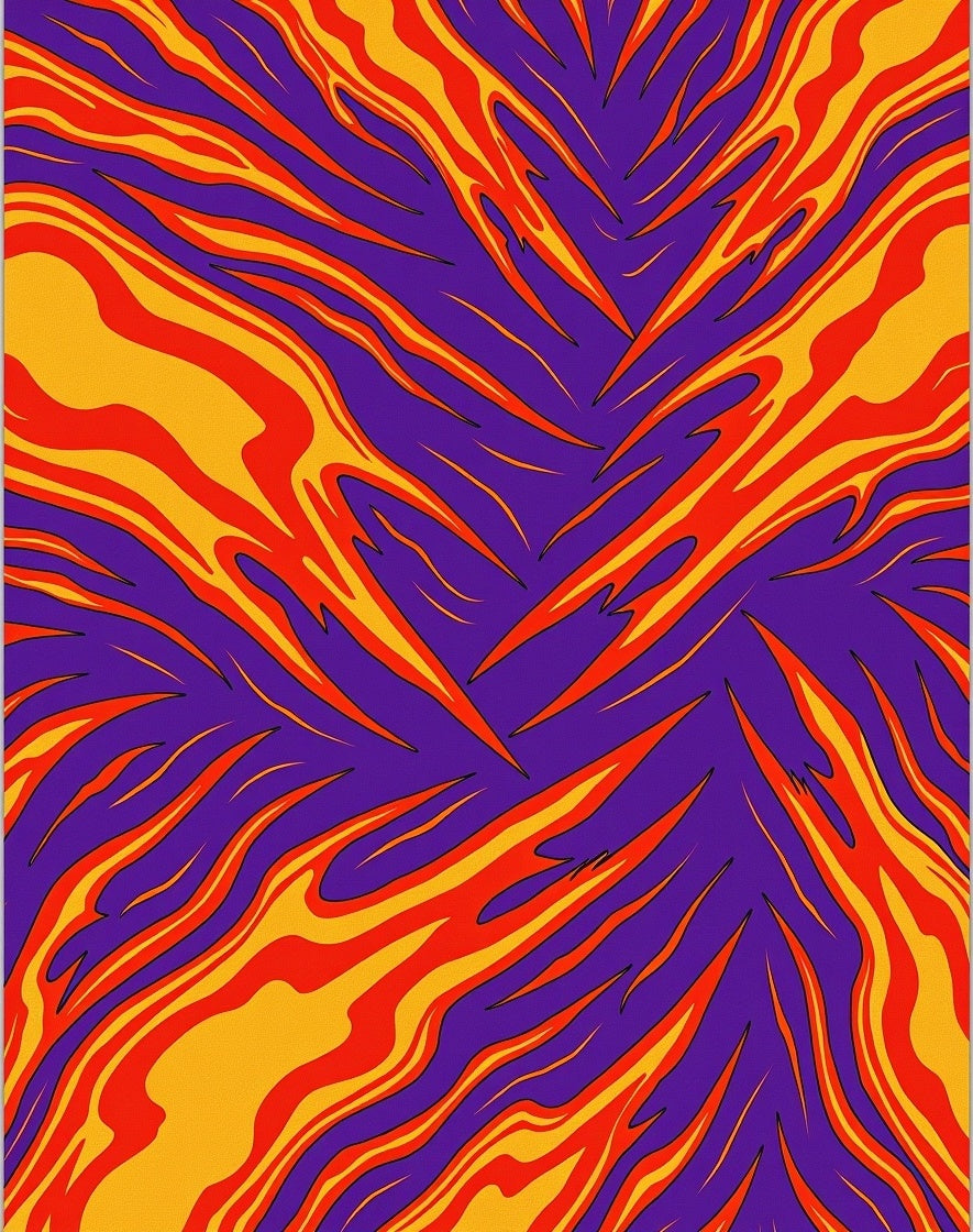Vibrant Purple Fire Swirl Rug