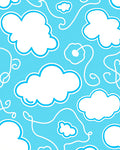 Whimsical White Cloud Sky Swirls Rug