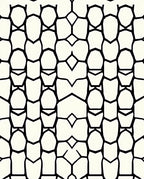 Cream and Black Chain Link Rug