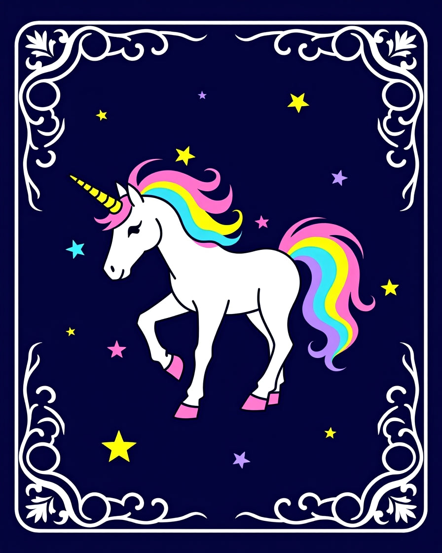 Rainbow Mane Unicorn Night Sky Rug