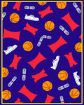 Bold Blue Basketball Shoe Ribbon Rug