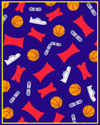Bold Blue Basketball Shoe Ribbon Rug
