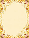 Playful Yellow Bear Swirl Border Rug