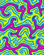 Vibrant Labyrinth Blue Pink Swirl Rug