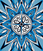Blue Oceanic Starburst Medallion Rug