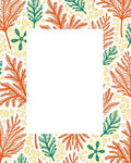 Coral Teal Fern Meadow Rug