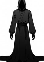 Dark hooded figure cascading robe Rug