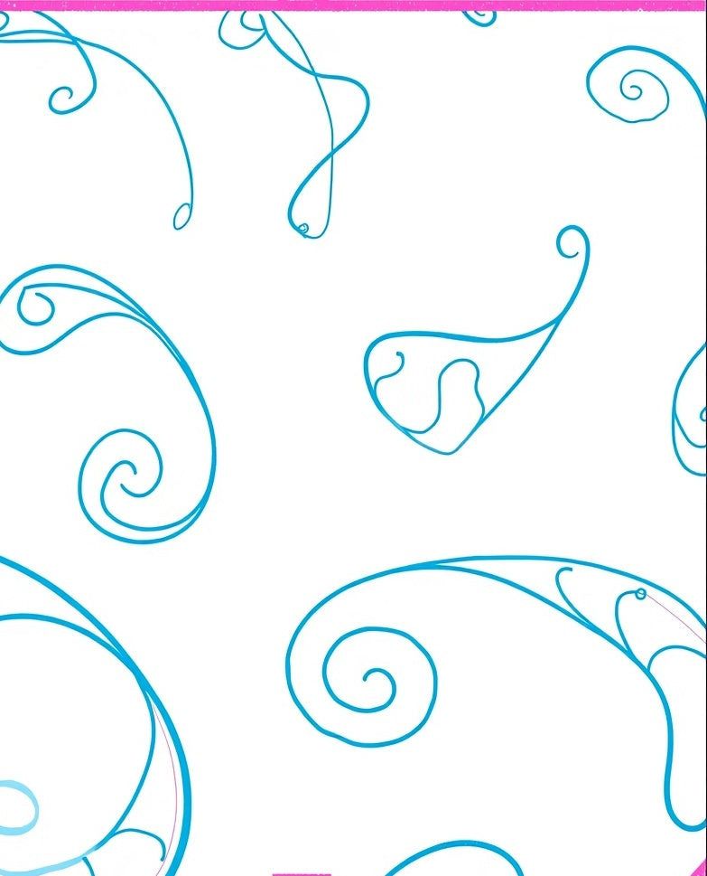 Cerulean Swirls on White Canvas Rug
