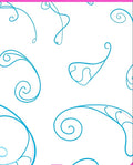 Cerulean Swirls on White Canvas Rug