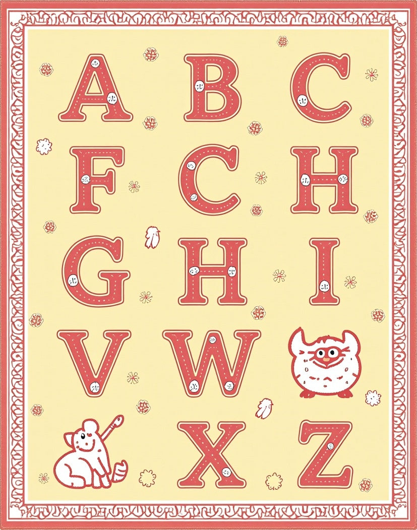 Whimsical Alphabet Kids Play Rug