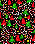 Festive Red Green Trees Candy Canes Rug