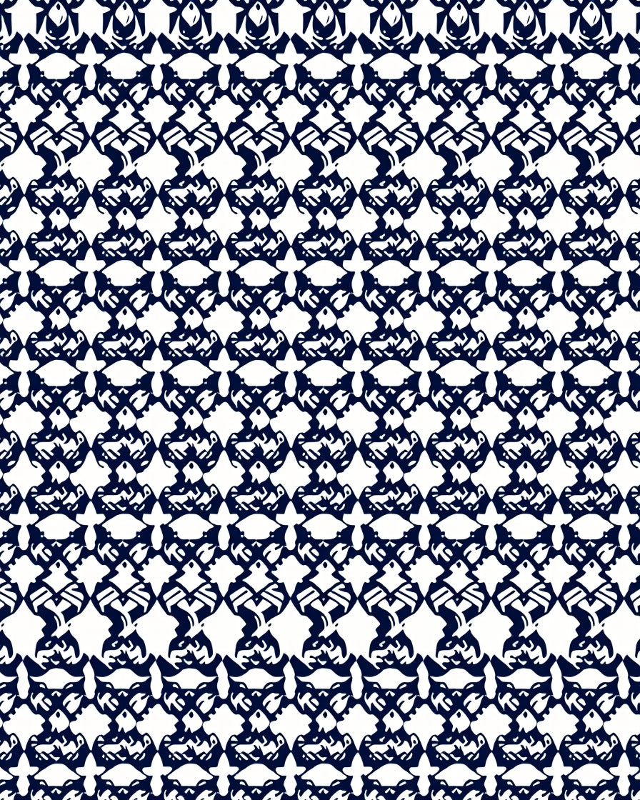 Navy Blue Ornate Lattice Rug