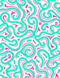 Aquamarine and Magenta Swirl Ribbon Rug