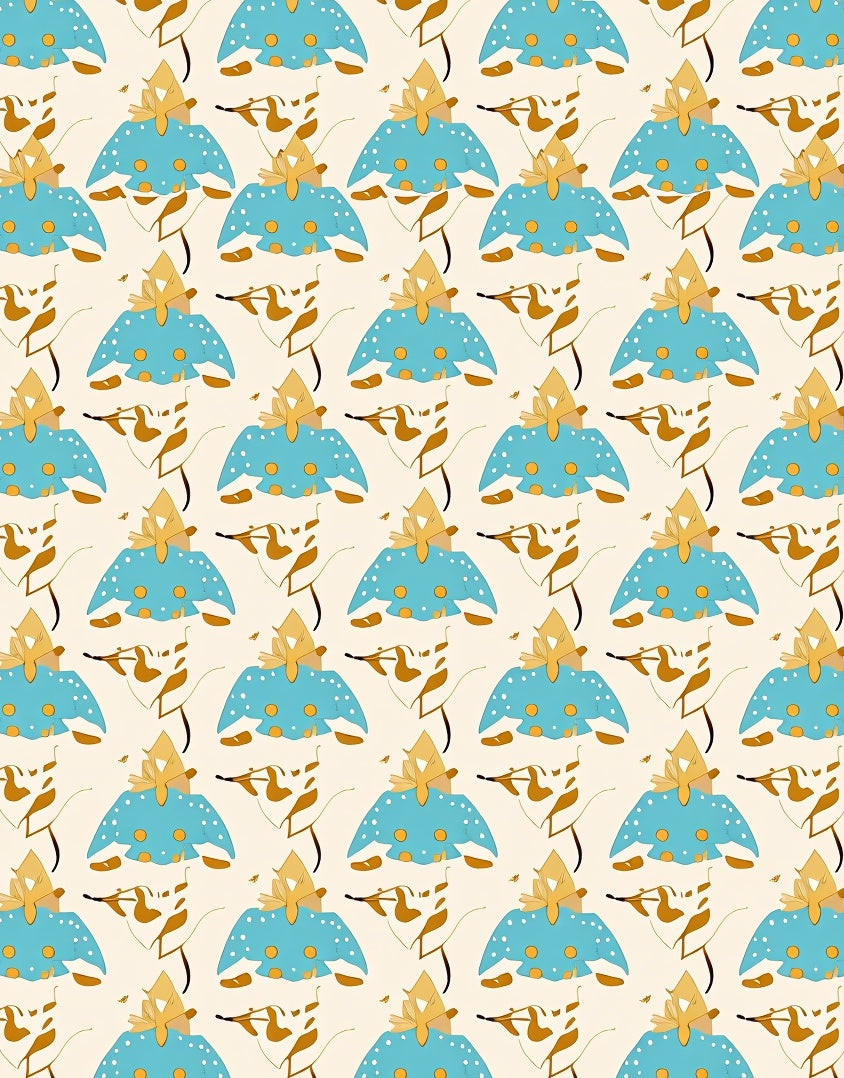 Blue Yellow Object Autumn Foliage Repeat Rug