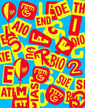Retro Red Yellow Balloon Letters Rug