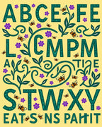 Alphabet Garden Butterflies Whimsical Folk Rug