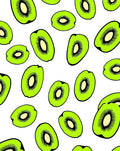 Vibrant Green Kiwi Slices Rug
