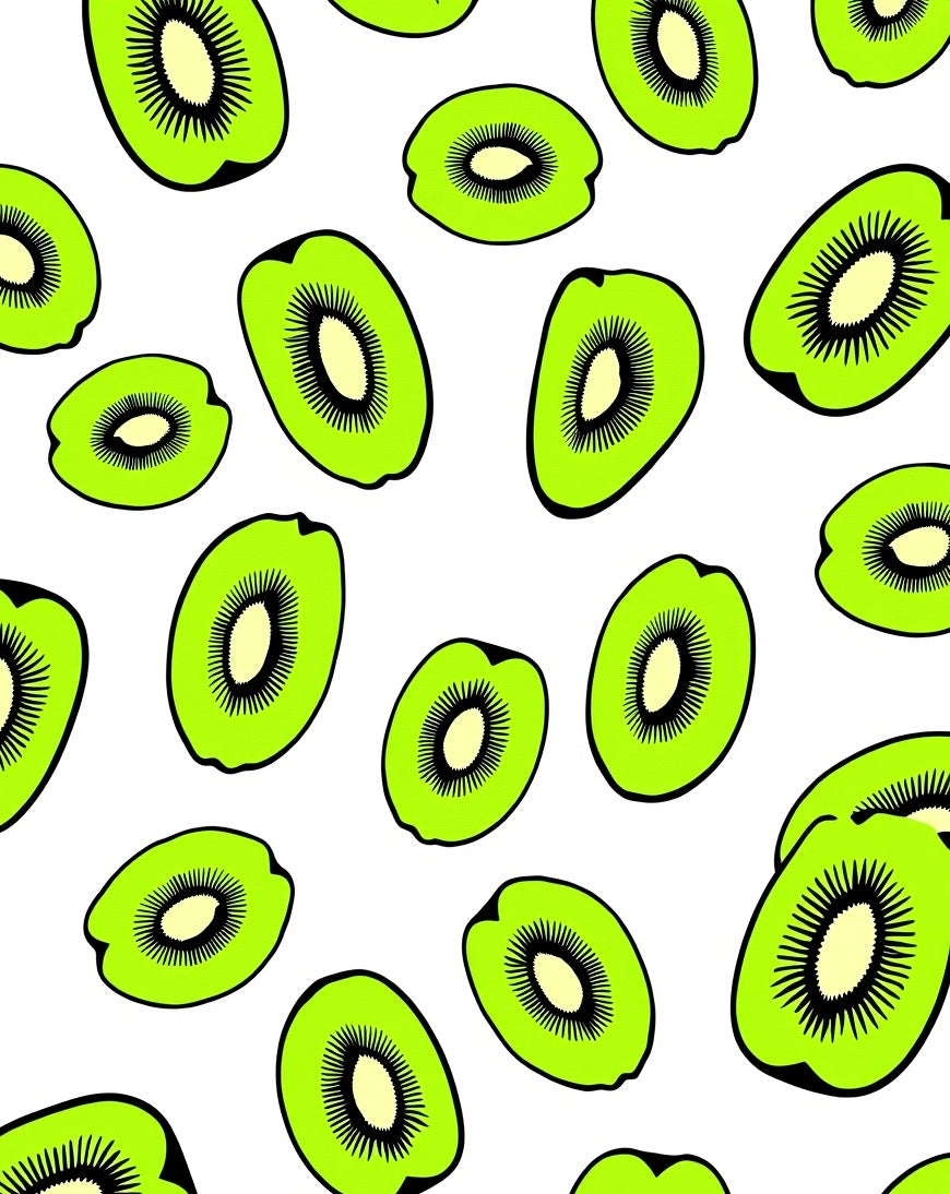 Vibrant Green Kiwi Slices Rug