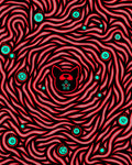 Black Red Swirls Teal Ornaments Dog Rug