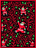 Jolly Santa Claus Red Swirl Christmas Rug