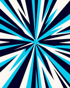 Bold Cyan Starburst Burst Rug