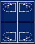 Dark Blue Blueprint Baseball Diamond Rug