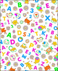 Playful Alphabet Creatures Numbers Collage Rug