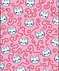 Pink White Cat Swirls Cute Rug