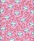 Pink White Cat Swirls Cute Rug