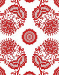 Crimson Abstract Floral Medallion Arrangement Rug