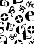 Black White Typographic Letter Abstract Rug