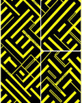 Bold Yellow Geometric Maze Rug