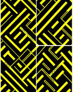 Bold Yellow Geometric Maze Rug