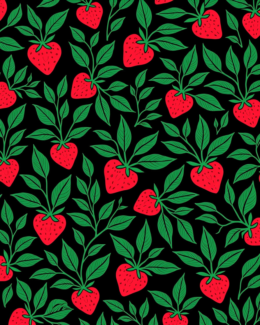 Red Strawberry Botanical Garden Rug
