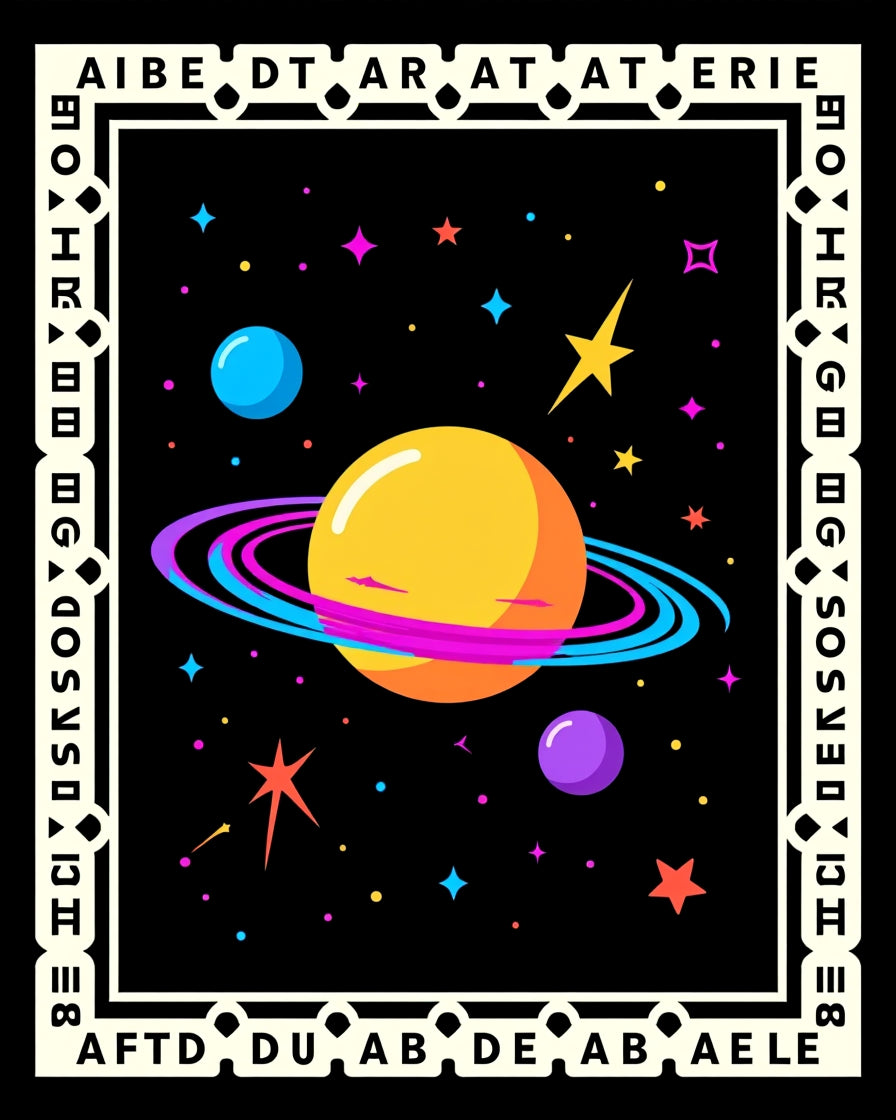 Cosmic Sky Planet Starry Night Rug