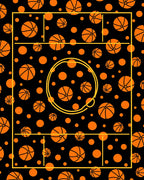 Bold Orange Basketball Court Rug