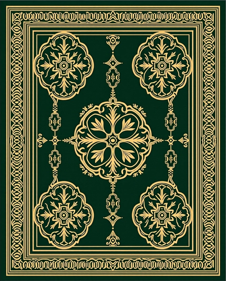 Emerald Gold Ornate Medallion Rug