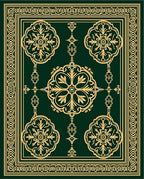 Emerald Gold Ornate Medallion Rug