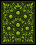 Psychedelic Sun Foliage Black Rug