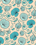 Aqua Floral Scroll Vines Rug