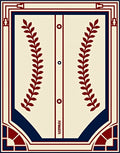Crimson Navy Laurel Baseball Jersey Rug