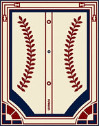 Crimson Navy Laurel Baseball Jersey Rug