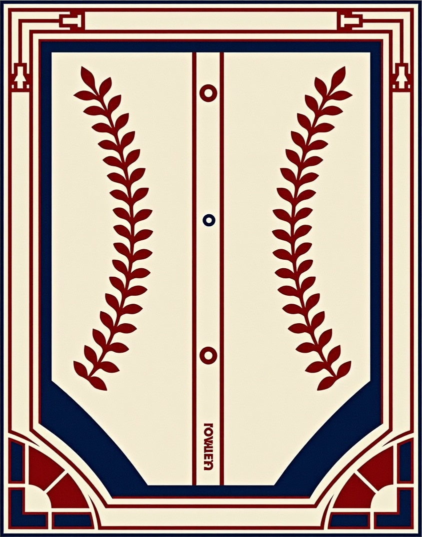 Crimson Navy Laurel Baseball Jersey Rug