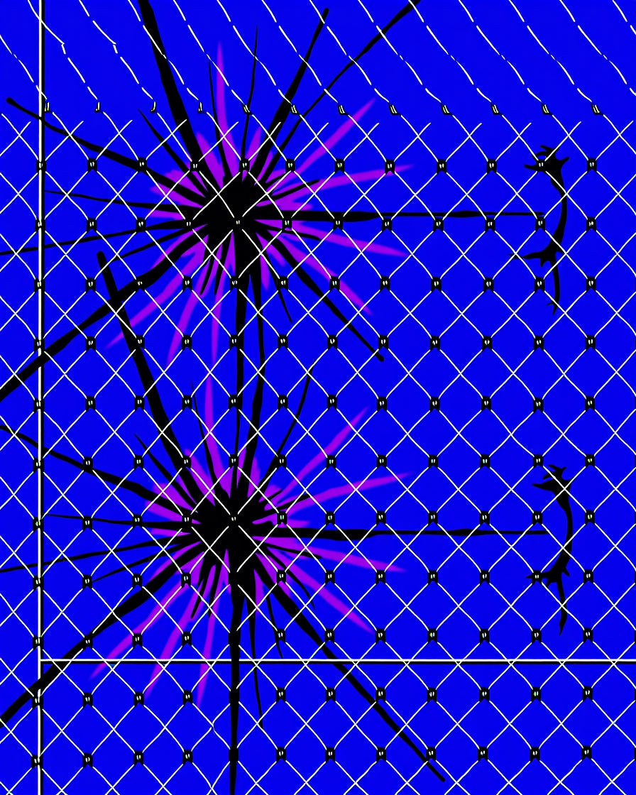 Electric Blue Starburst Netting Radiance Rug