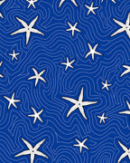 Ocean Blue Starfish Swirl Rug