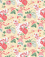 Whimsical Coral White Figures Garden Rug