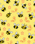 Cute Yellow Bee Honeycomb Floral Arrangement Rug