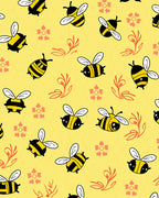 Cute Yellow Bee Honeycomb Floral Arrangement Rug